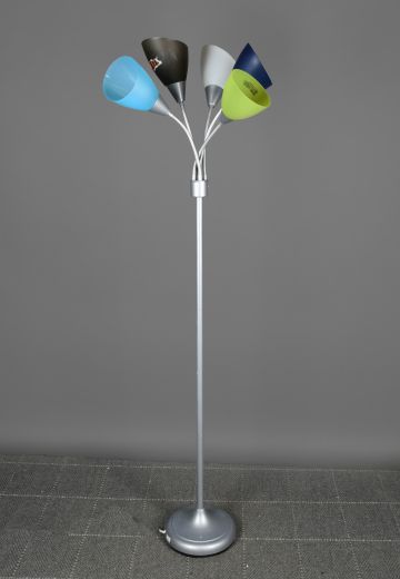 Five Light Plastic Shaded Multicolor Floor Lamp