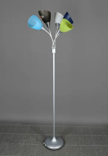 Five Light Plastic Shaded Multicolor Floor Lamp