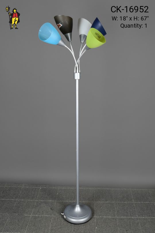 Five Light Plastic Shaded Multicolor Floor Lamp