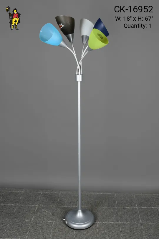 Five Light Plastic Shaded Multicolor Floor Lamp