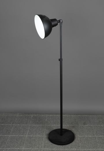 Black Adjustable Metal Shaded Floor Lamp