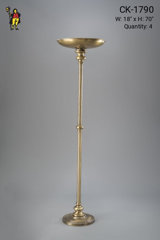 Metal Shaded Brass Torchiere