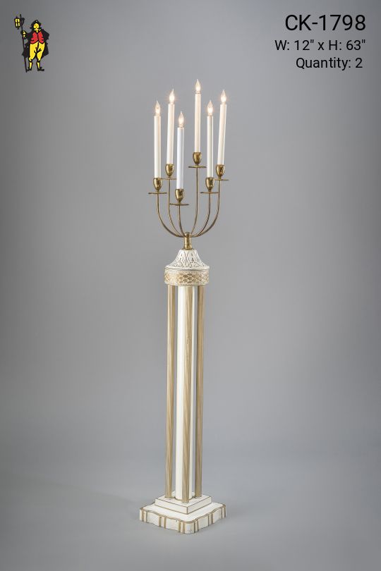 Six Candle Gothic Floor Lamp