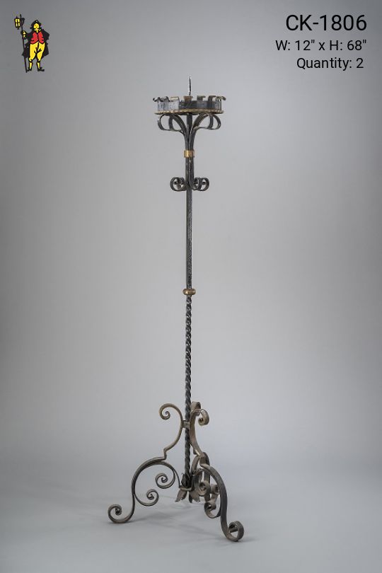 Iron Gothic Footed Floor Lamp