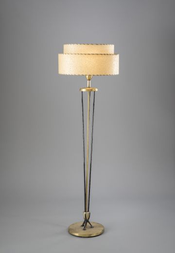 Vintage Blue & Brass Floor Lamp