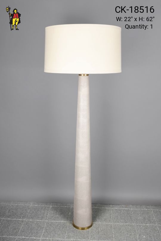 Gray Textured Modern Floor Lamp w/Brass Accents