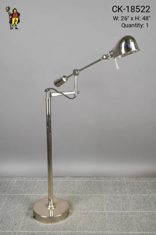 Polished Nickel Adjustable Reading Floor Lamp