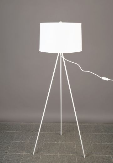 White Modern Tripod Floor Lamp