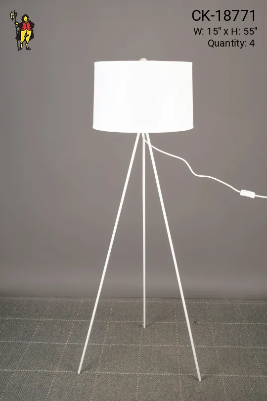 White Modern Tripod Floor Lamp