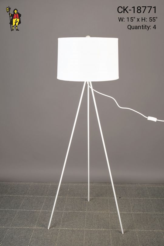 White Modern Tripod Floor Lamp