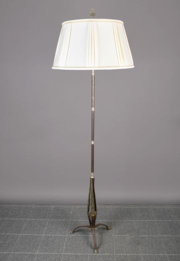 Bronze Art Deco Footed Floor Lamp