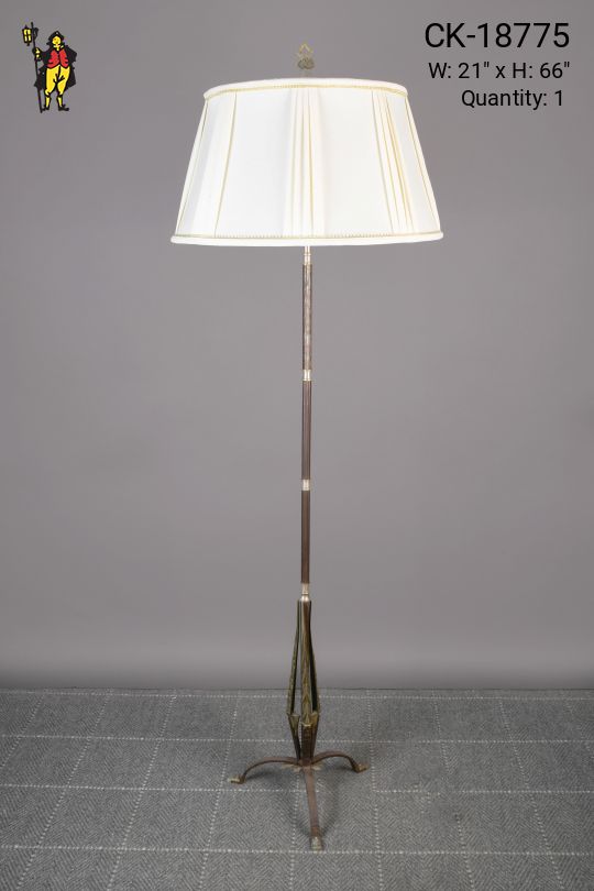 Bronze Art Deco Footed Floor Lamp