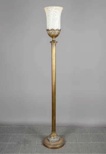 Antique Brass Gothic Torchiere