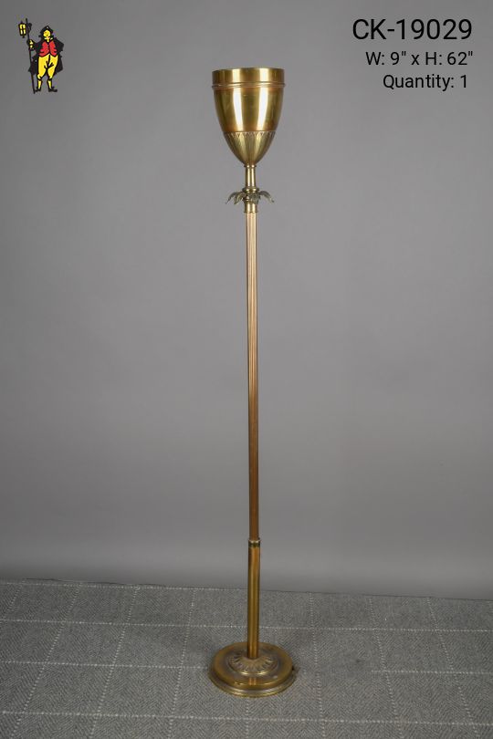 Brass Metal Shaded Traditional Torchiere