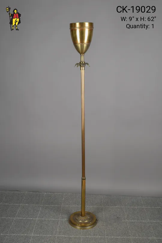 Brass Metal Shaded Traditional Torchiere