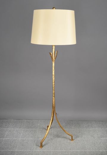 Brass "Gold Leaf Style Footed Floor Lamp