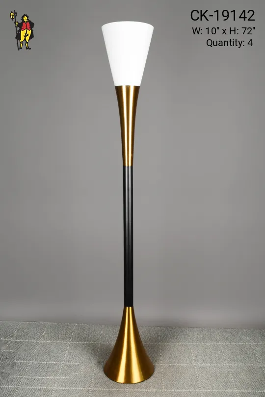 Black & Brass Modern Torchiere