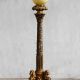 Black & Gold Painted Wooden Carved Torchiere (Also Available w/Glass Globe Shade - See Picture) #0