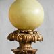 Black & Gold Painted Wooden Carved Torchiere (Also Available w/Glass Globe Shade - See Picture) #1