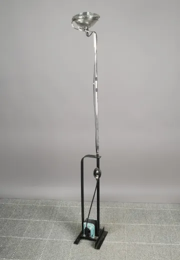 Black Metal & Nickel Abstract Floor Lamp