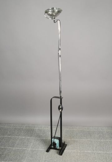 Black Metal & Nickel Abstract Floor Lamp