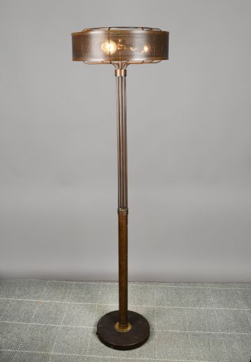 Bronze Pierced Metal Shaded Floor Lamp