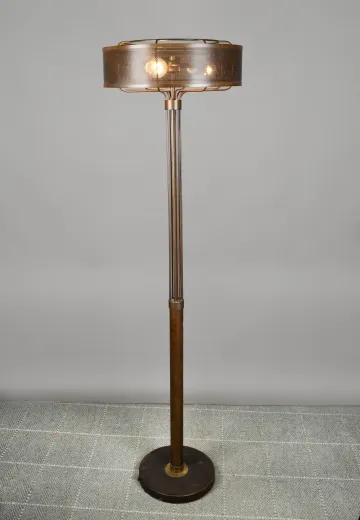 Bronze Pierced Metal Shaded Floor Lamp