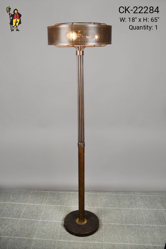 Bronze Pierced Metal Shaded Floor Lamp