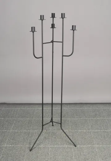 Mid Century Black Candelabra