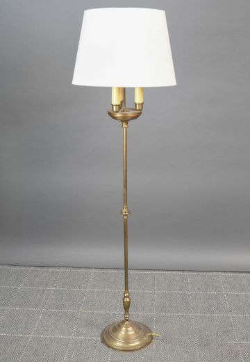 Three Candle Traditional Brass Floor Lamp