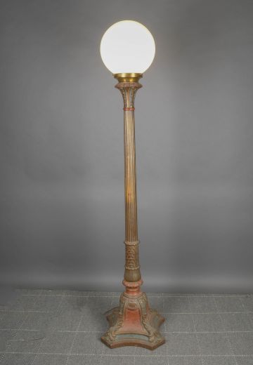 Wooden Column Floor Lamp w/Globe or Torchiere Shade