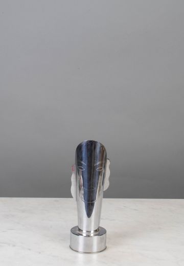 Small Polished Silver Face Footlight