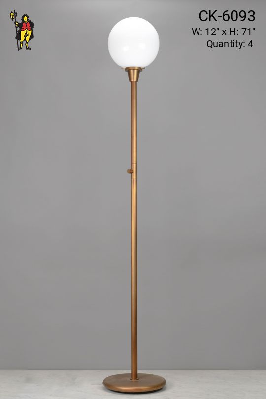 Mid Century Modern Brass Pole Floor Lamp