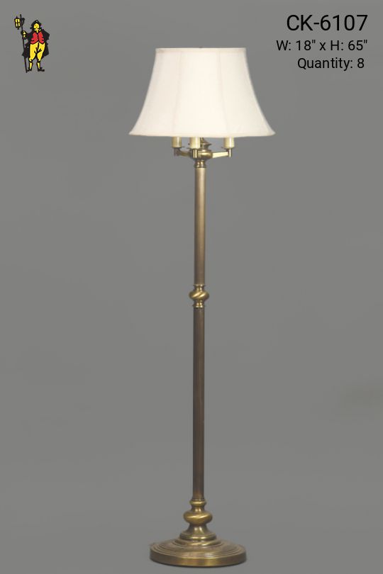 Brass Three Candle Floor Lamp
