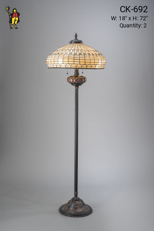 Tiffany Style Floorlamp w/Antique Bronze Base