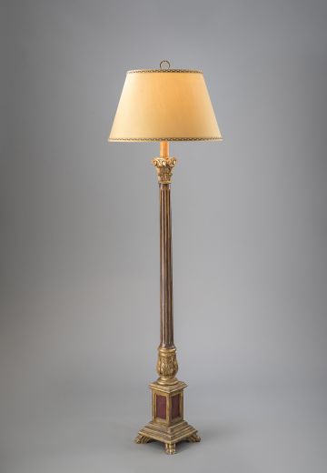 Traditional Brass Floor Lamp w/Empire Shade