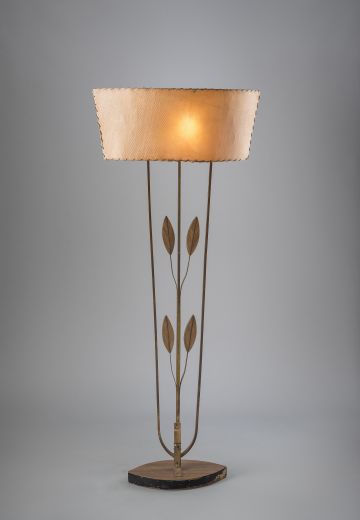 Floral Floor Lamp w/Parchment Shade