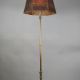 Antique Brass Nautical Floor Lamp w/Etched Mica Lampshade #0