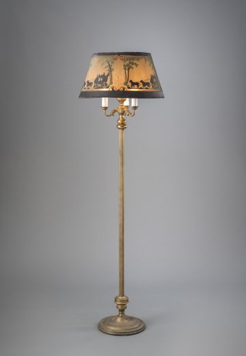 Three Light Floor Lamp With Mica Shade