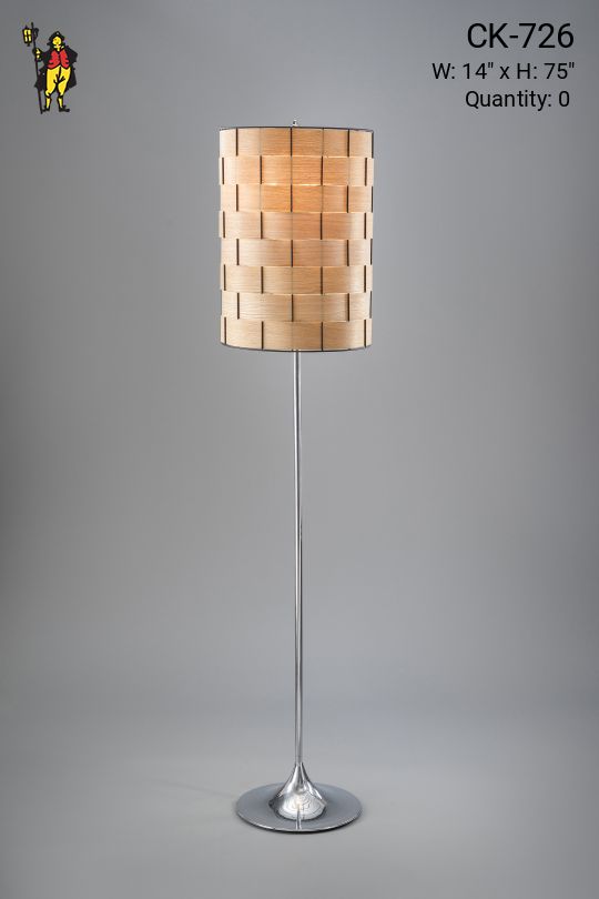 Contemporary Floorlamp w/Basketweave Shade