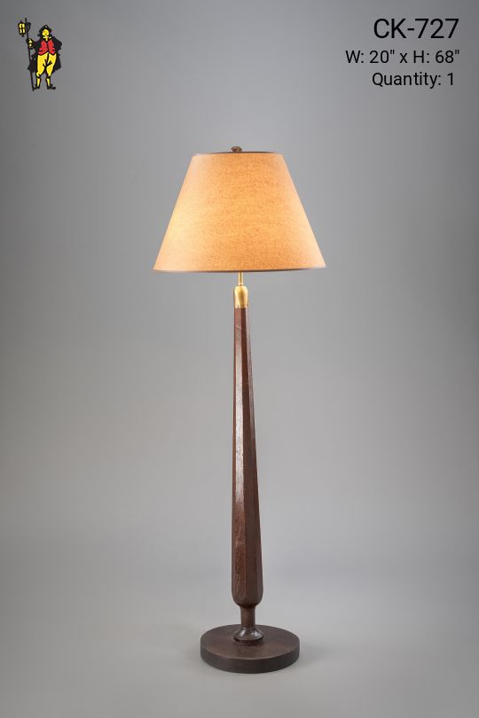 Wooden Floorlamp w/Parchment Shade