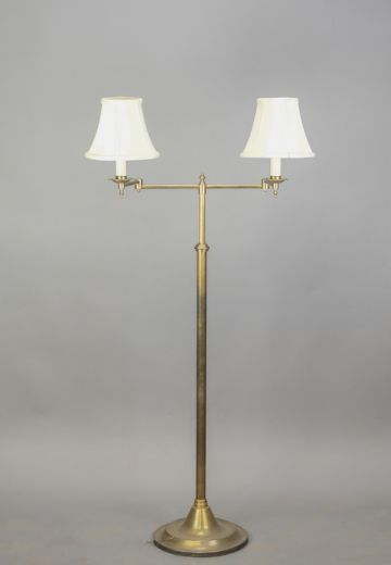 Adjustable Two Candle Brass Floor Lamp