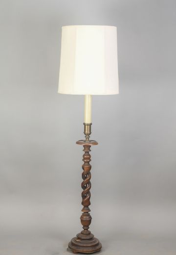 Wooden Single Candle Floor Lamp