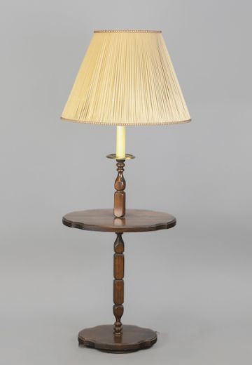 Wooden Floor Lamp w/Surrounding Wooden Table