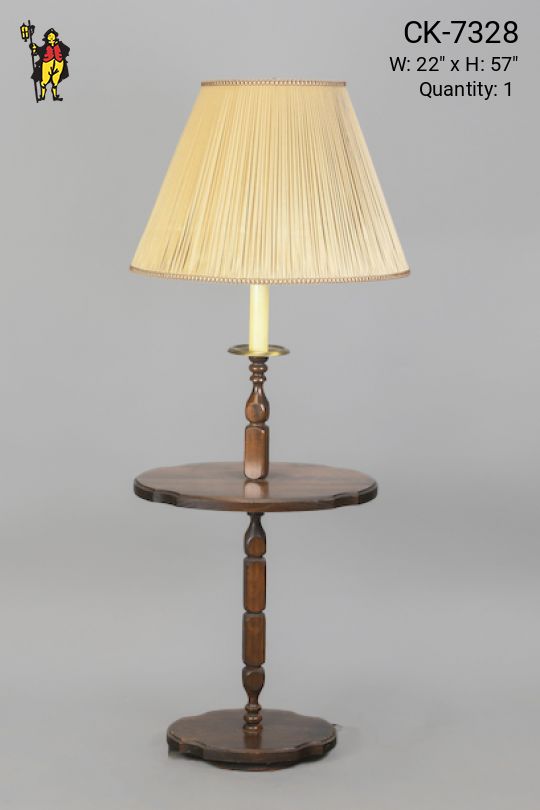 Wooden Floor Lamp w/Surrounding Wooden Table