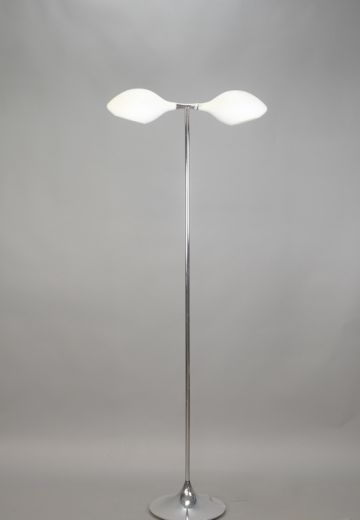 Chrome Two Light Modern Floor Lamp