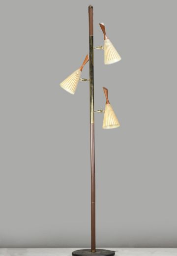 Mid Century Three Light Floor Lamp