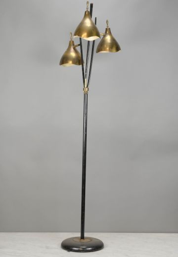 Brass Three Light Floor Lamp
