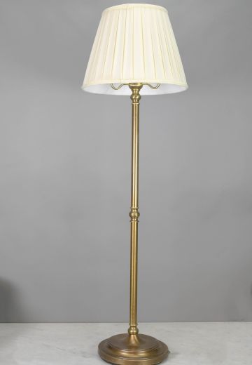 Three Light Brass Pole Floor Lamp