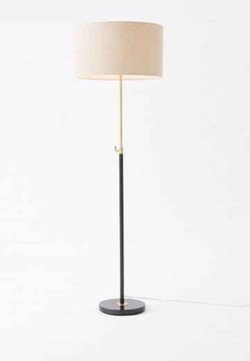 Mid-Century Modern Black & Brass Adjustable Table Lamp